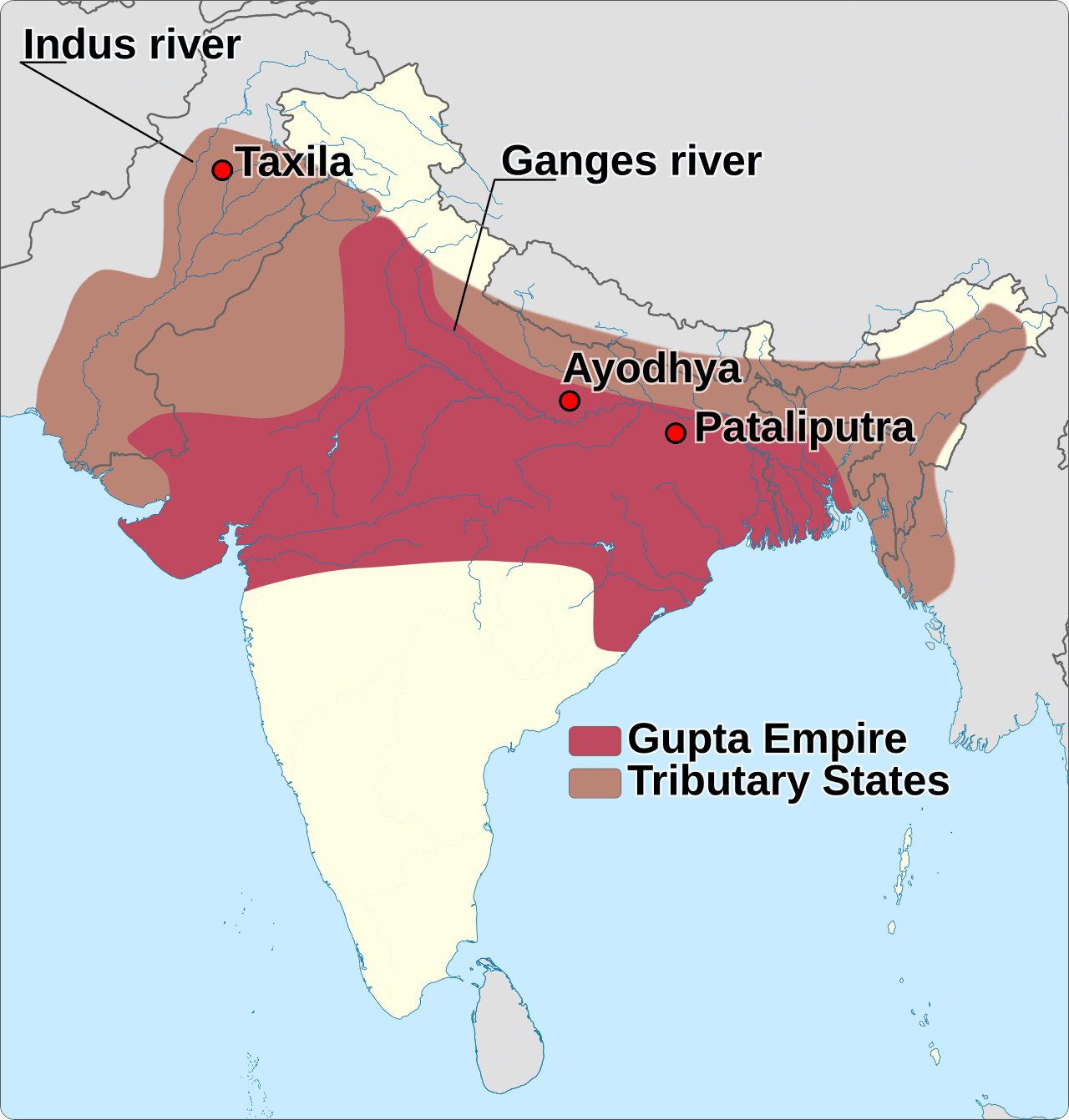 Map of The Gupta Empire: India's Golden Age of Science, Art, and Culture Explained