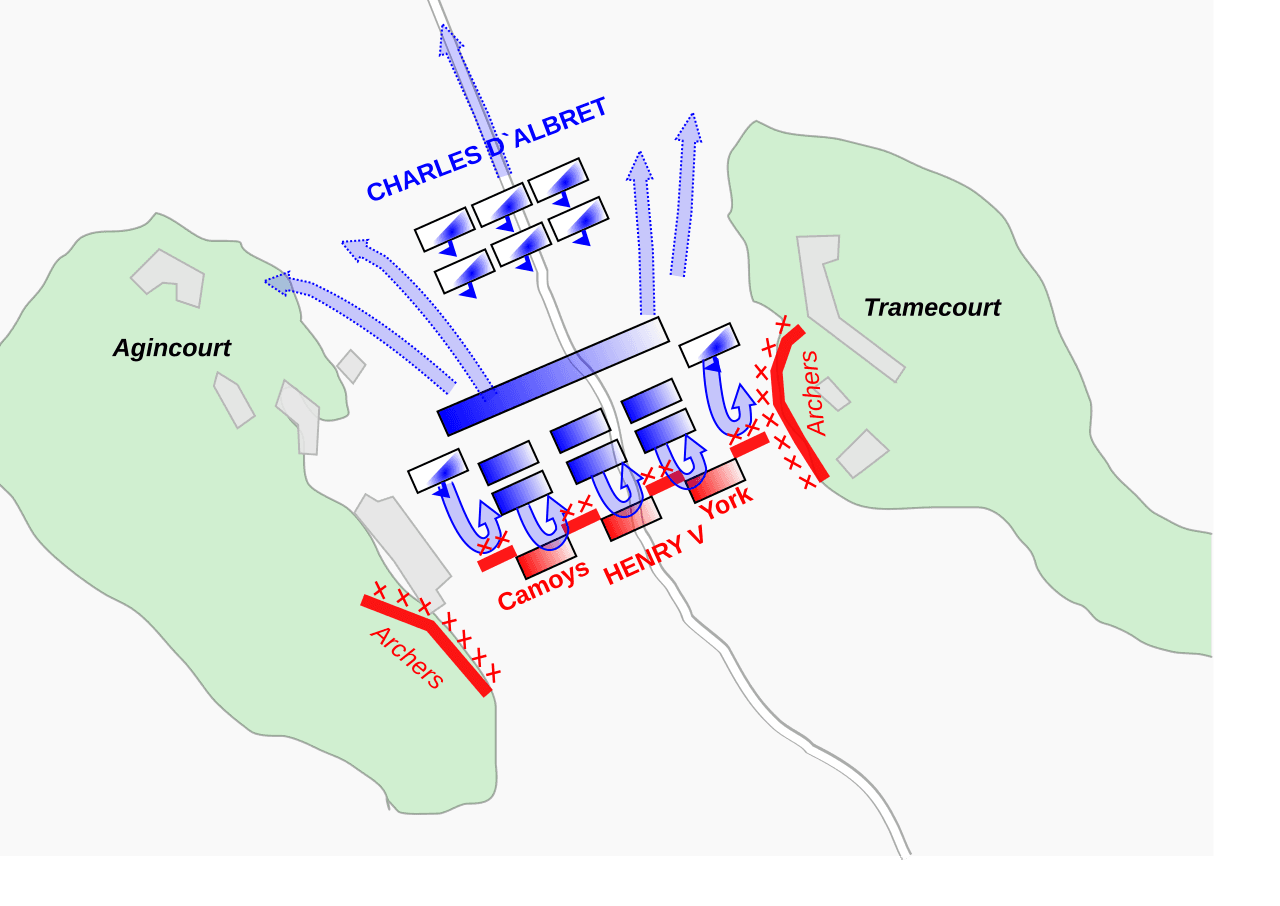 Map of Battle of Agincourt: Why Did Henry V's Outnumbered Army Defeat France in 1415?